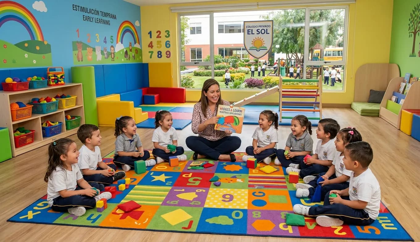 Niños en estimulación temprana en PKES School, Huacho y Huaura